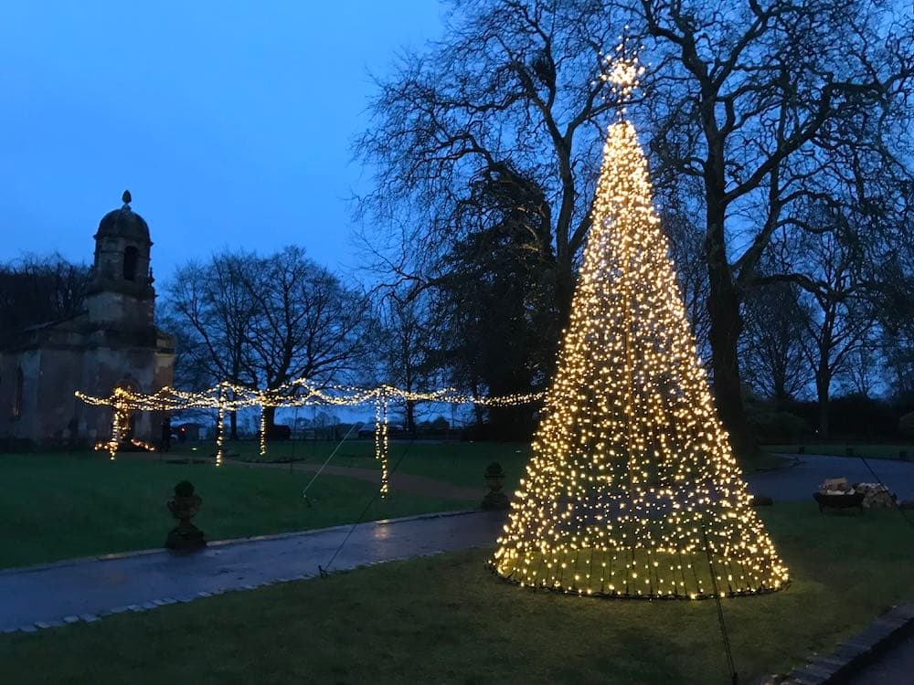 Christmas festival party with professional lighting and high-energy festive entertainment