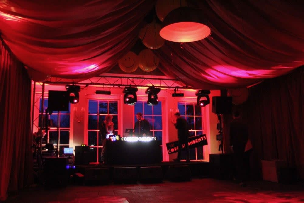 Orangery venue with stunning party lighting and elegant private party atmosphere