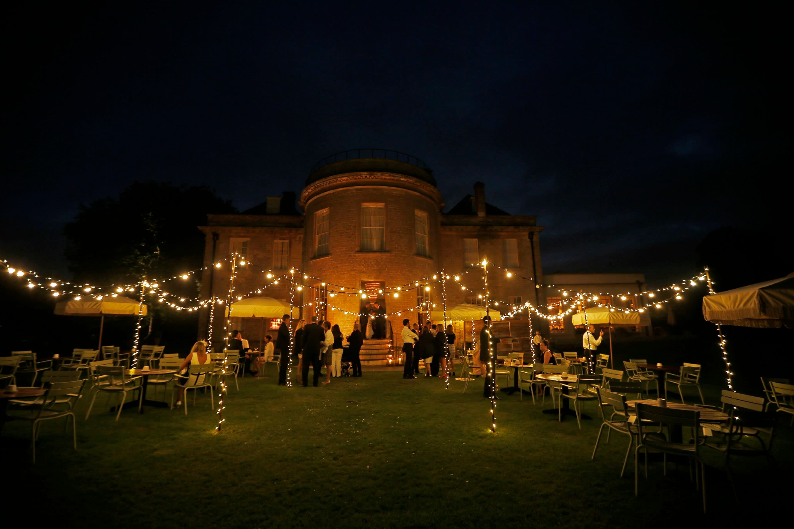 Free standing lighting canopy with elegant design at Babington House