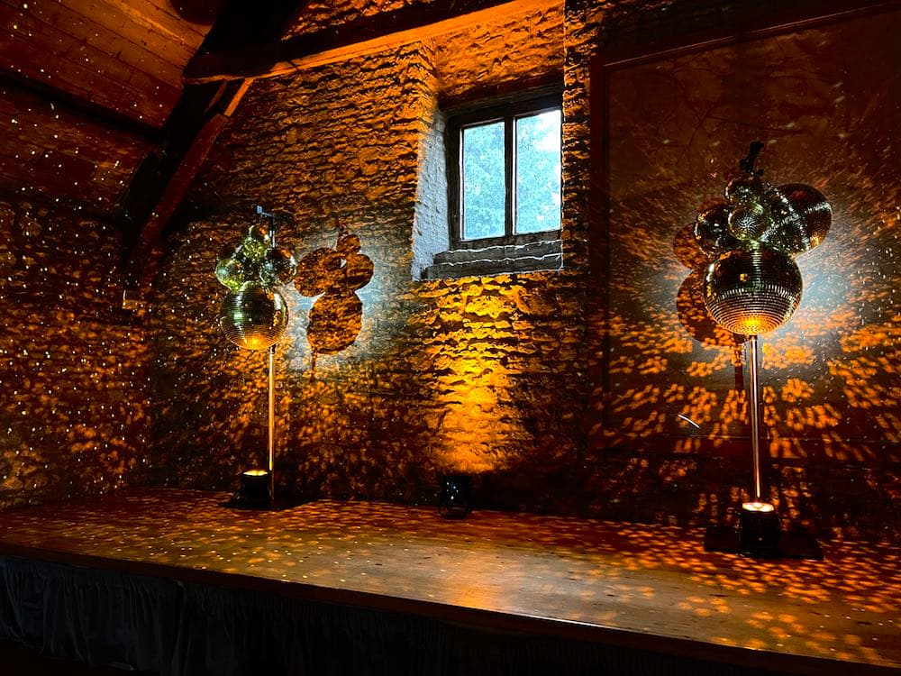 Elegant venue styling with sophisticated lighting and decoration creating a luxurious atmosphere