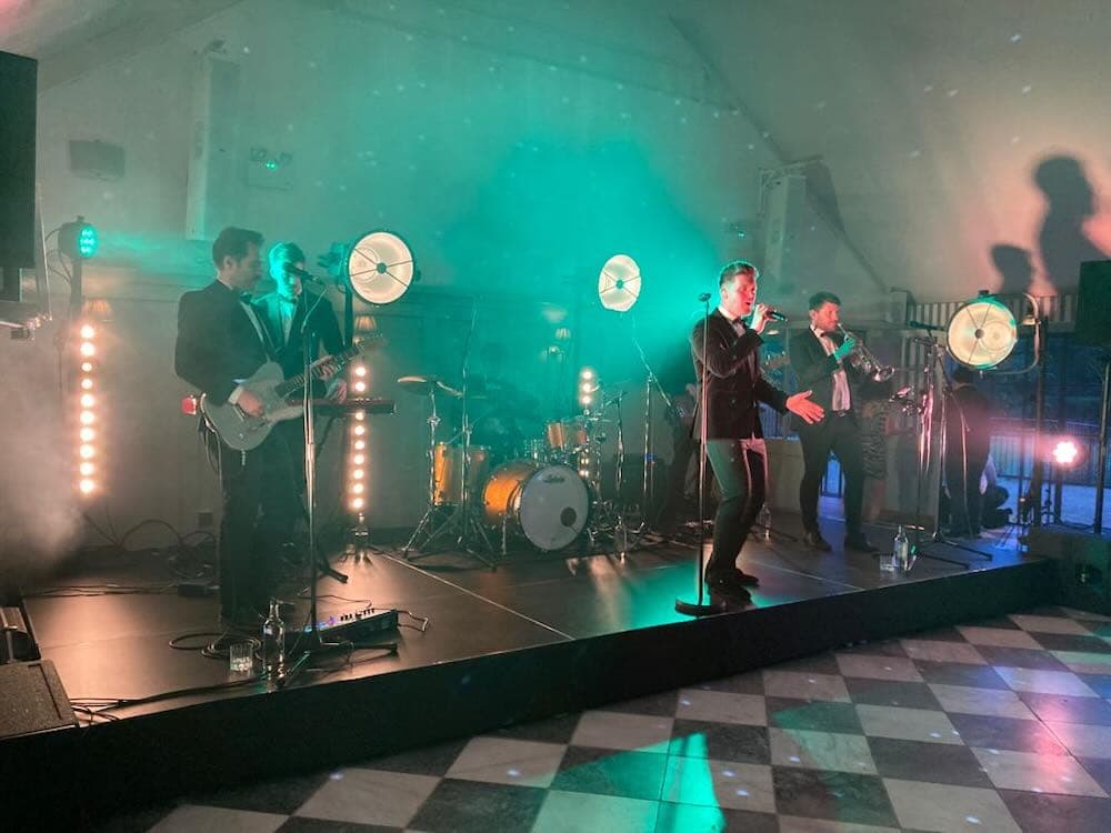 Band Lighting and stage supply with retro lights at Kin House